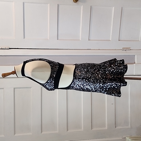 NWT Express Sequin Cutout Fit & Flare Halter Neckline Mini Dress, Size XS - Picture 12 of 17